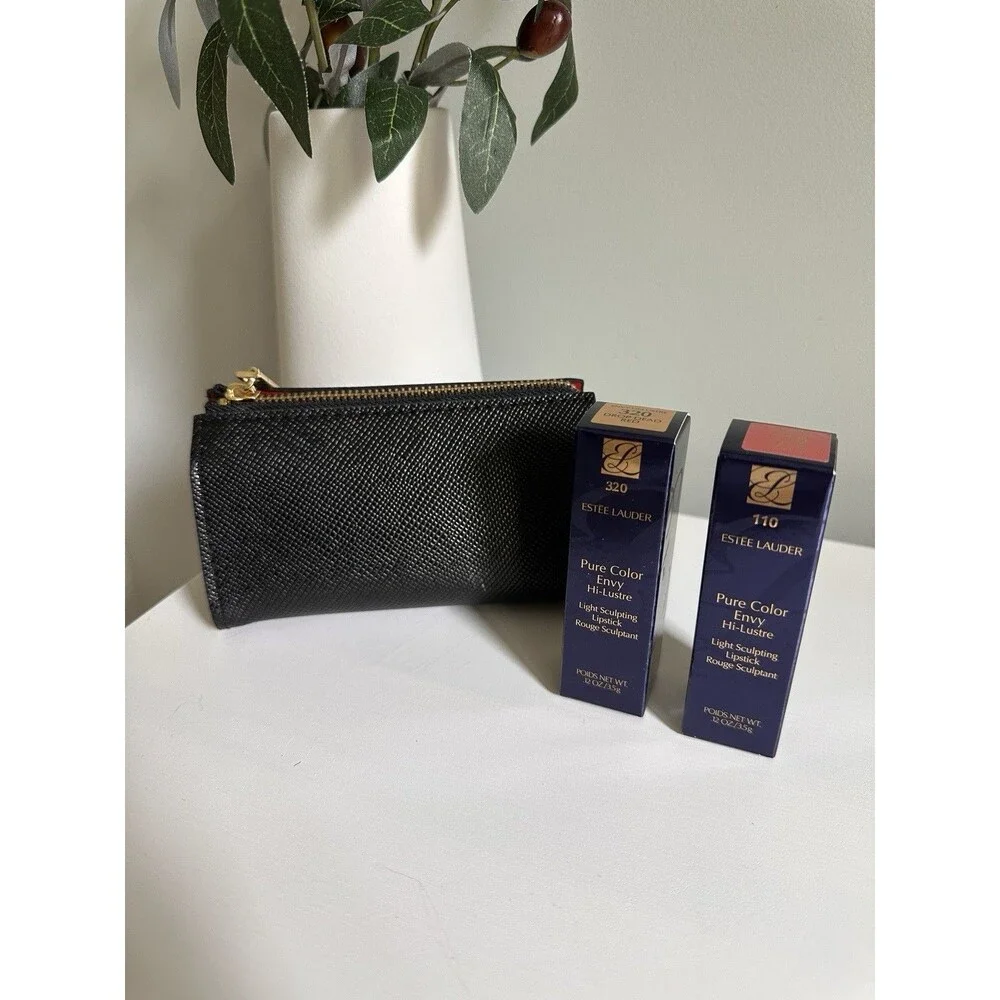 Estee Lauder Pure Color Envy Hi-Lustre Lipstick Set- Drop Dead Red & Nude Reveal